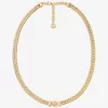 Collar con cadena de cola de zorra y logo pavé Collar con cadena de cola de zorra y logo pavé