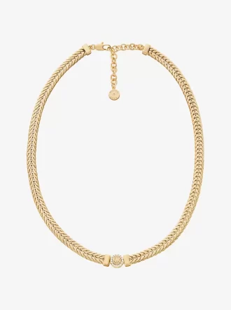 Collar con cadena de cola de zorra y logo pavé
