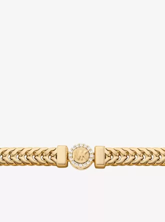 Collar con cadena de cola de zorra y logo pavé