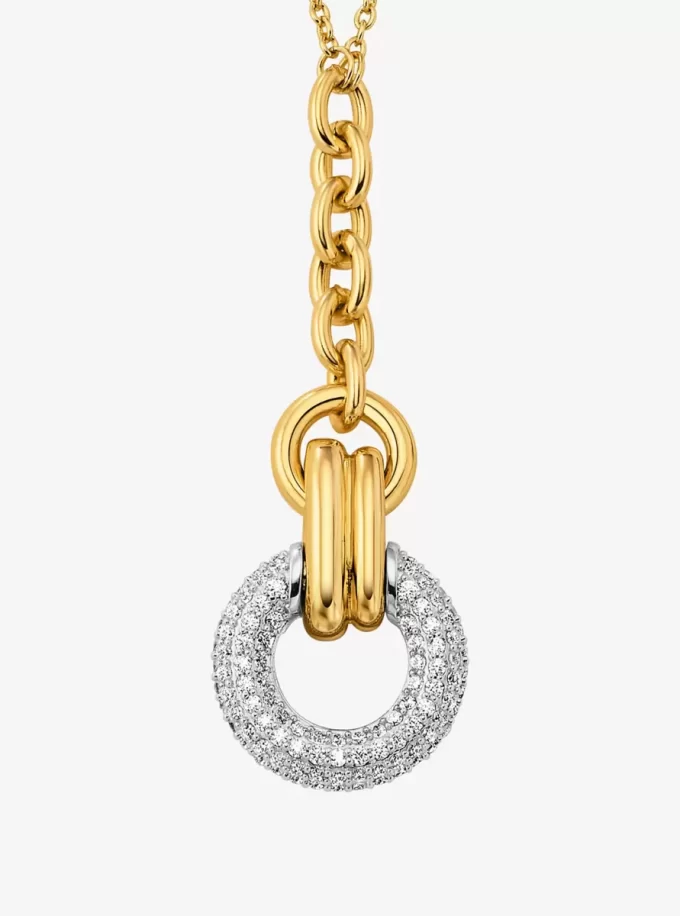Collar con colgante entrelazado y pavé Collar con colgante entrelazado y pavé