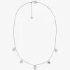 Collar con dijes mixtos pavé de plata de ley chapada en metal precioso
