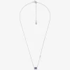 Collar con halo pavé de plata de ley chapada en metal precioso