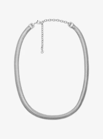 Collar de cadena de serpiente de latón chapado en metal precioso