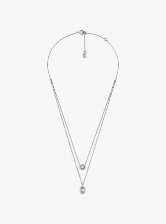 Collar de doble capa chapado en metal precioso
