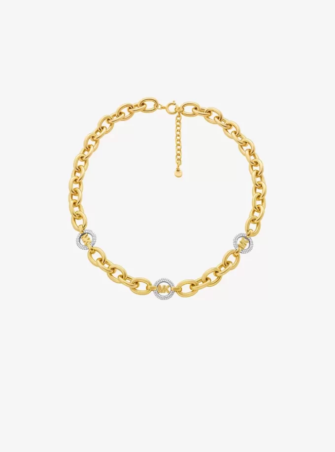 Collar de eslabones con dije Pavé MK Pop