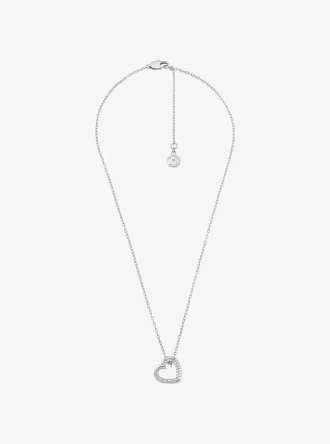 Collar de eslabones con forma de corazón pavé