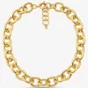 Collar de eslabones grandes de latón chapado en metal precioso