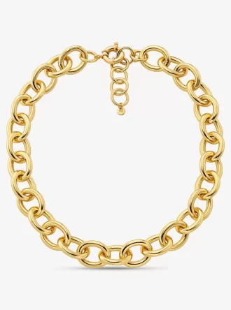Collar de eslabones grandes de latón chapado en metal precioso