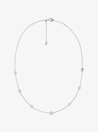 Collar de plata de ley chapada en metal precioso con circonitas cúbicas