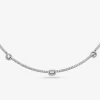 Collar de plata de ley con baño de metal precioso y pavé