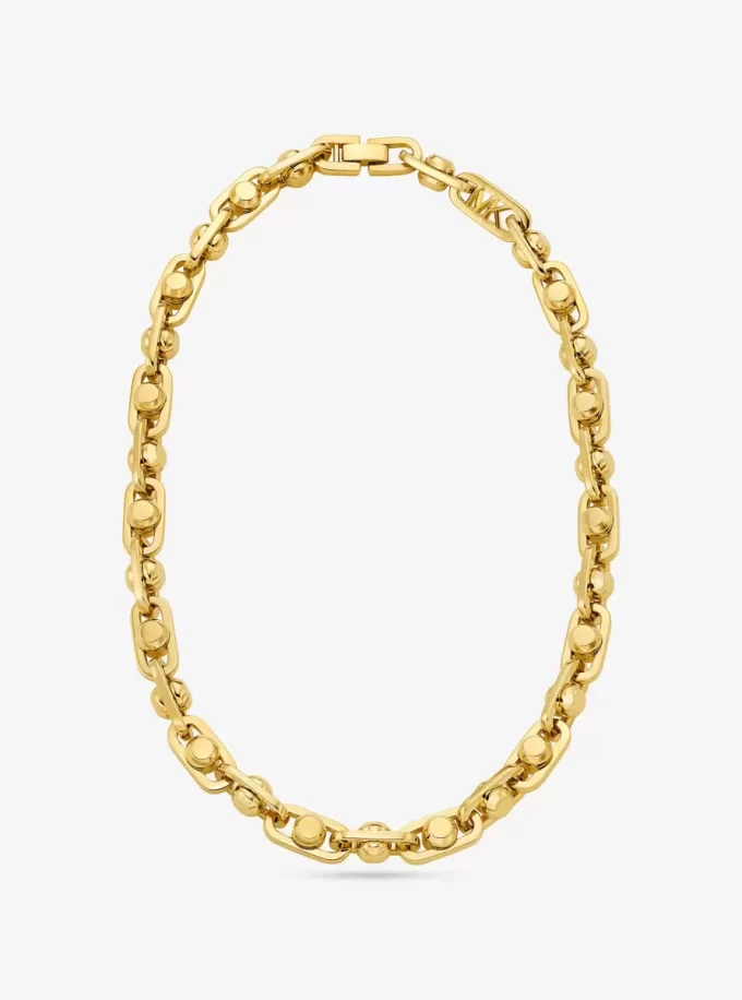 Collar grande de latón chapado en metal precioso Astor Link Collar grande de latón chapado en metal precioso Astor Link
