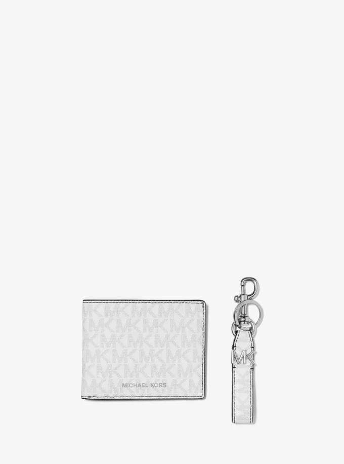 Conjunto de regalo de cartera y llavero con logotipo Conjunto de regalo de cartera y llavero con logotipo