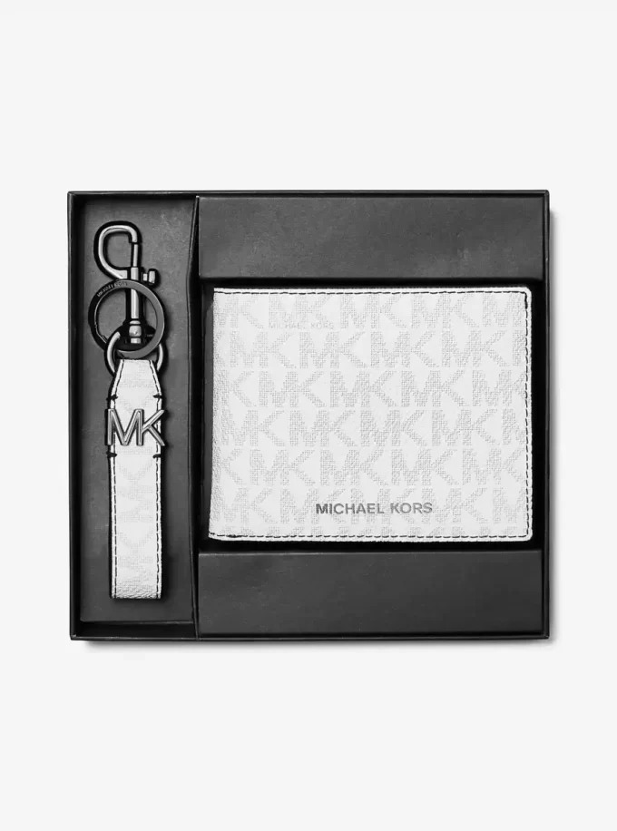 Conjunto de regalo de cartera y llavero con logotipo Conjunto de regalo de cartera y llavero con logotipo
