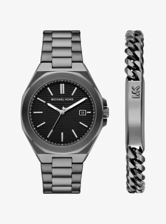 Conjunto de regalo de reloj y joyas Callum de gran tamaño en tono bronce