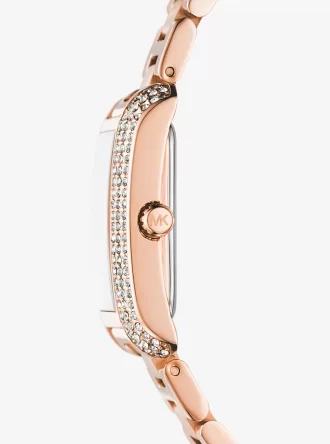 Conjunto de regalo de reloj y joyas Petite Emery en tono oro rosa