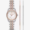 Conjunto de regalo de reloj y pulsera deslizante bicolor Lexington Pavé