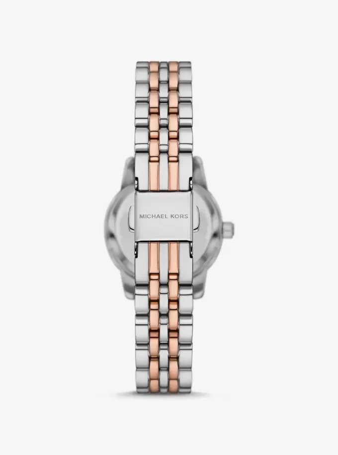 Conjunto de regalo de reloj y pulsera deslizante bicolor Lexington Pavé