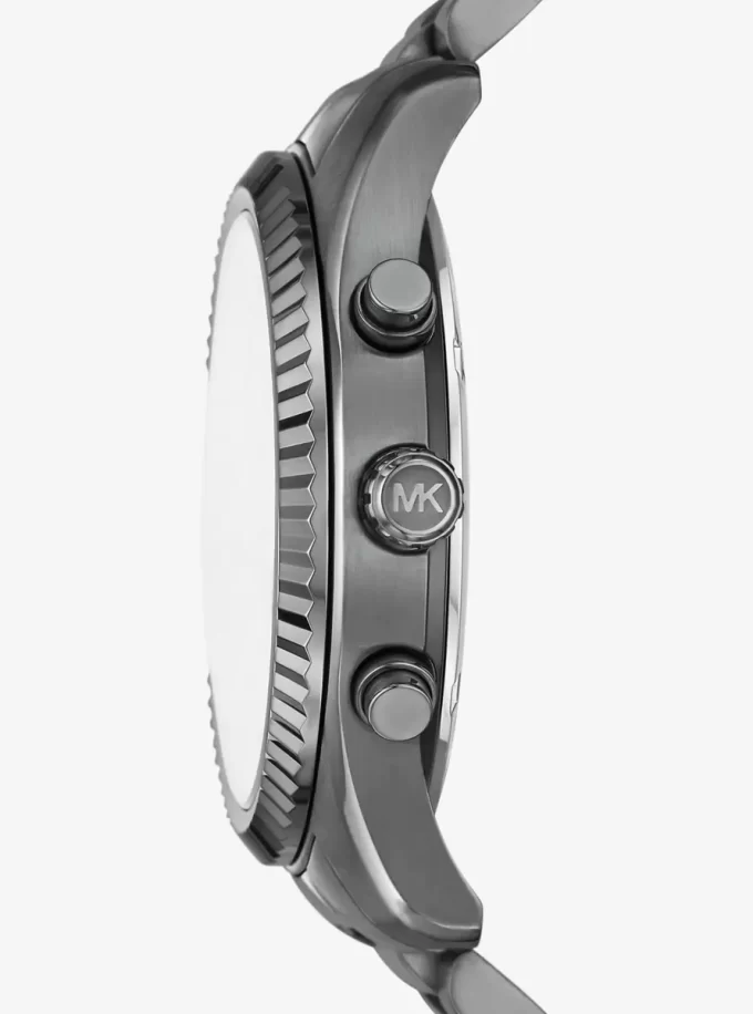 Conjunto de regalo de reloj y pulsera Lexington Gunmetal de gran tamaño