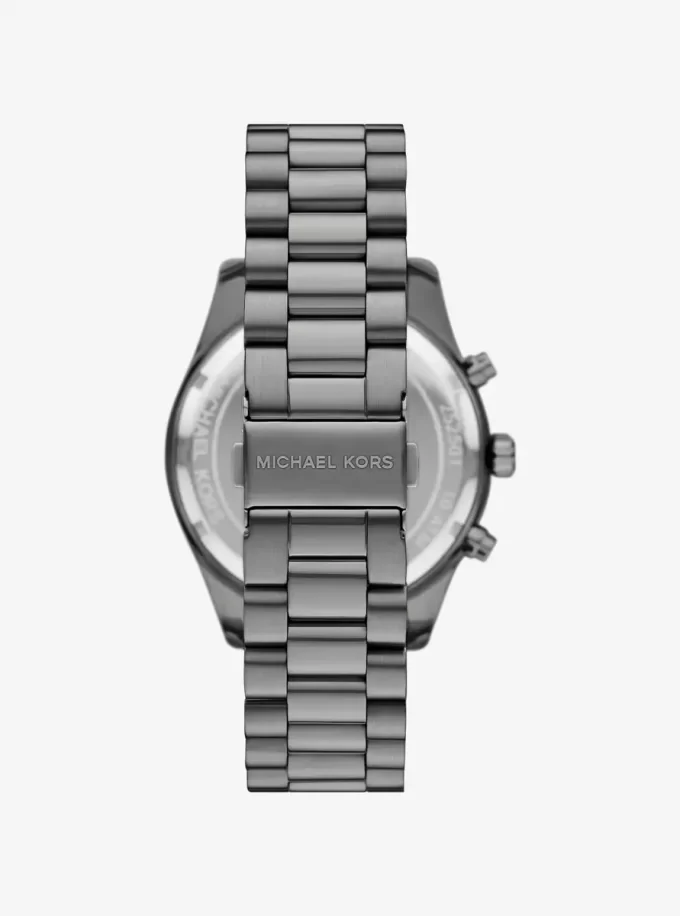 Conjunto de regalo de reloj y pulsera Lexington Gunmetal de gran tamaño