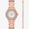Conjunto de regalo de reloj y pulsera Mini Sylvia Pavé en tono oro rosa Conjunto de regalo de reloj y pulsera Mini Sylvia Pavé en tono oro rosa