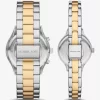 Conjunto de reloj pavé de dos tonos Aspyn para él y para ella Conjunto de reloj pavé de dos tonos Aspyn para él y para ella