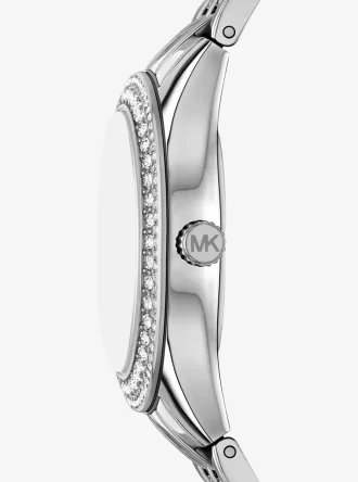 Conjunto de reloj y joyas Mini Harlowe Pavé en tono dorado