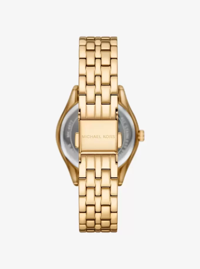 Conjunto de reloj y joyas Mini Harlowe Pavé en tono dorado Conjunto de reloj y joyas Mini Harlowe Pavé en tono dorado