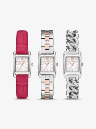 Correa de reloj Petite Monroe de piel bicolor con relieve de cocodrilo