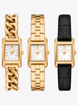 Correa de reloj Petite Monroe en tono dorado y piel con relieve de cocodrilo