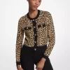 Cárdigan de viscosa elástica con estampado de leopardo