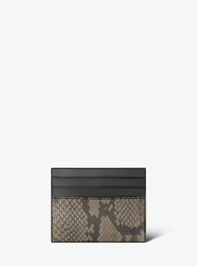 Estuche alto para tarjetas con relieve de serpiente Cyrus Estuche alto para tarjetas con relieve de serpiente Cyrus