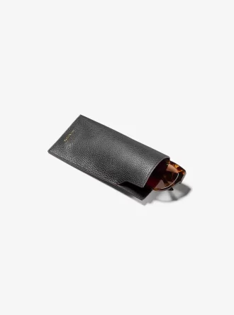 Estuche para gafas de sol Jet Set de cuero granulado