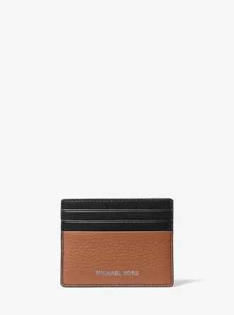 Estuche para tarjetas de cuero granulado Hudson