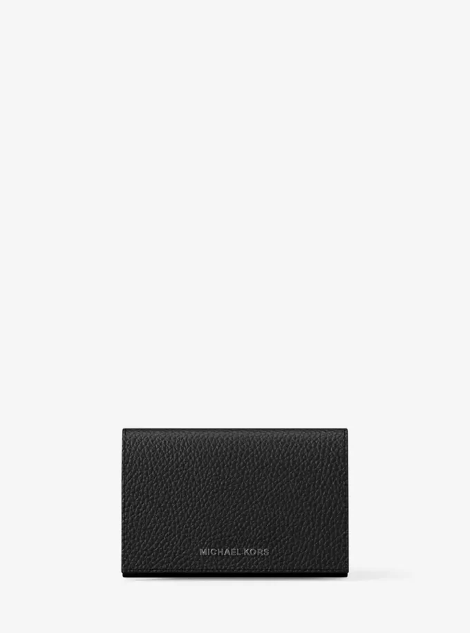 Estuche para tarjetas de cuero granulado Hudson Estuche para tarjetas de cuero granulado Hudson