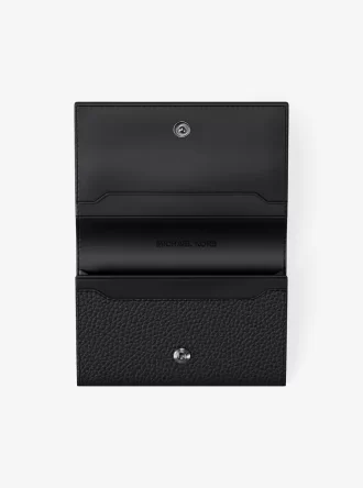 Estuche para tarjetas de cuero granulado Hudson