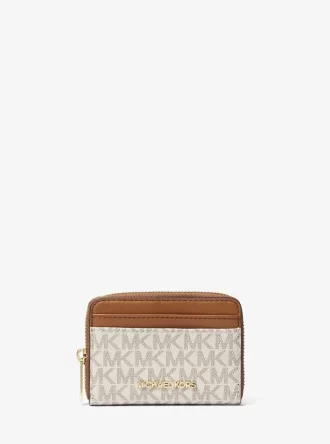 Estuche para tarjetas Jet Set Travel mediano con cremallera y logo