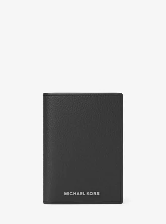 Estuche tipo folio Hudson de piel granulada para tarjetas