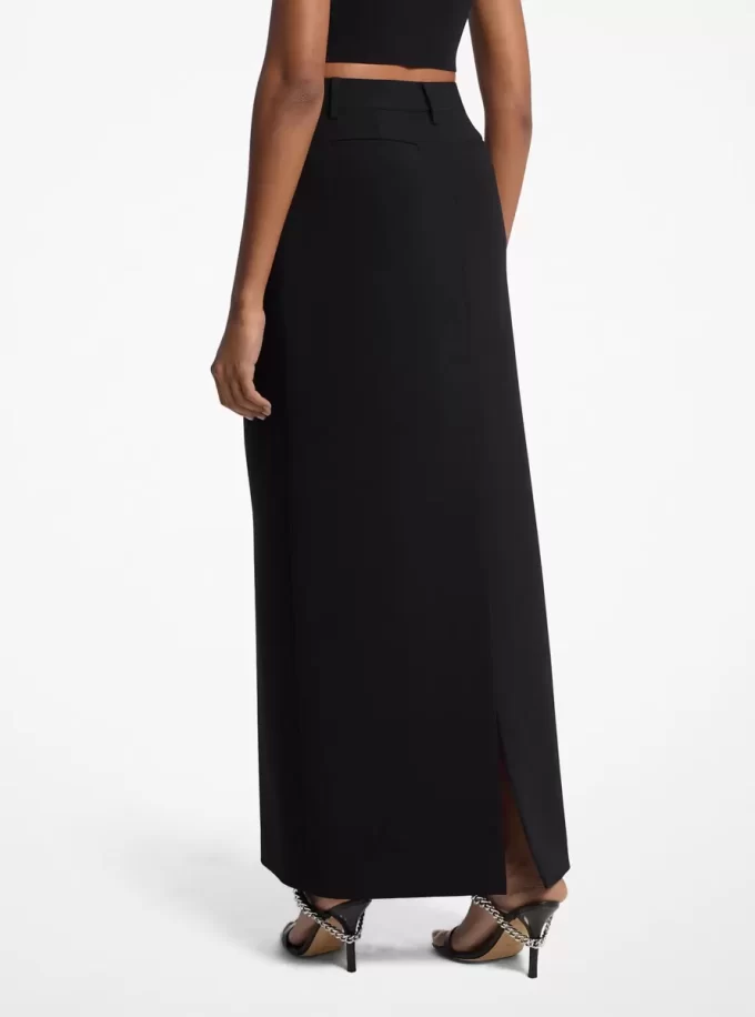 Falda pantalón maxi de crepé texturizado