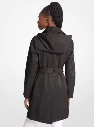 Gabardina con capucha de mezcla de algodón