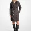 Gabardina con cinturón de mezcla de algodón con logotipo exclusivo