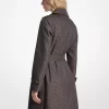 Gabardina con cinturón de mezcla de algodón con logotipo exclusivo