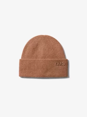 Gorro de lana de cachemir acanalado
