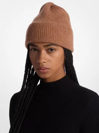 Gorro de lana de cachemir acanalado