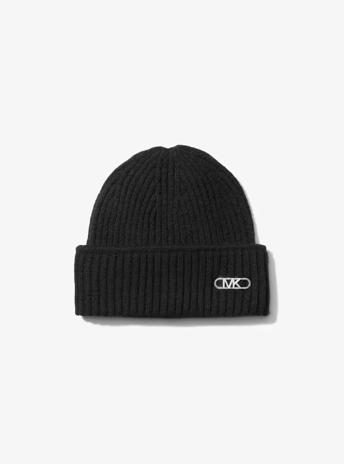Gorro de lana elástica acanalado