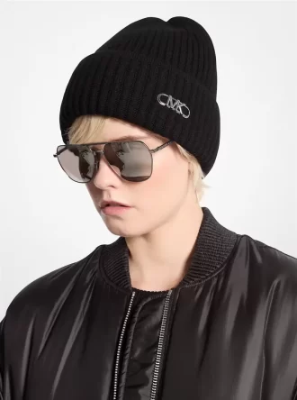 Gorro de lana elástica acanalado