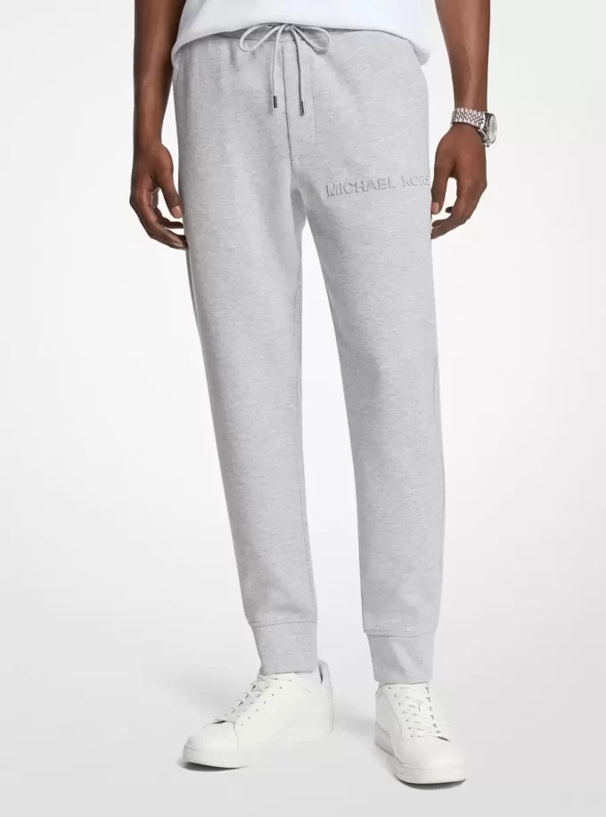 Joggers de mezcla de algodón con logotipo en relieve Joggers de mezcla de algodón con logotipo en relieve
