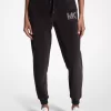 Joggers de terciopelo con logotipo adornado