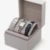 Juego de correas de reloj Petite Monroe de piel plateada con relieve de cocodrilo Juego de correas de reloj Petite Monroe de piel plateada con relieve de cocodrilo