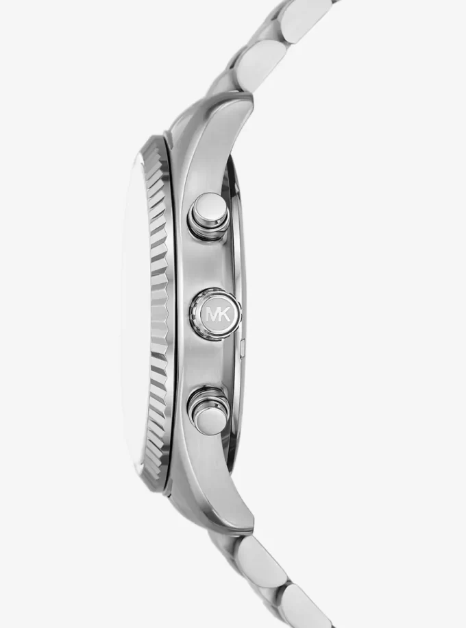 Juego de regalo con reloj Lexington extragrande en tono plateado y tarjetero de piel con relieve de cocodrilo Juego de regalo con reloj Lexington extragrande en tono plateado y tarjetero de piel con relieve de cocodrilo