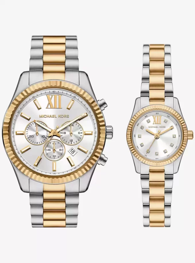 Juego de relojes bicolor Lexington para él y para ella Juego de relojes bicolor Lexington para él y para ella